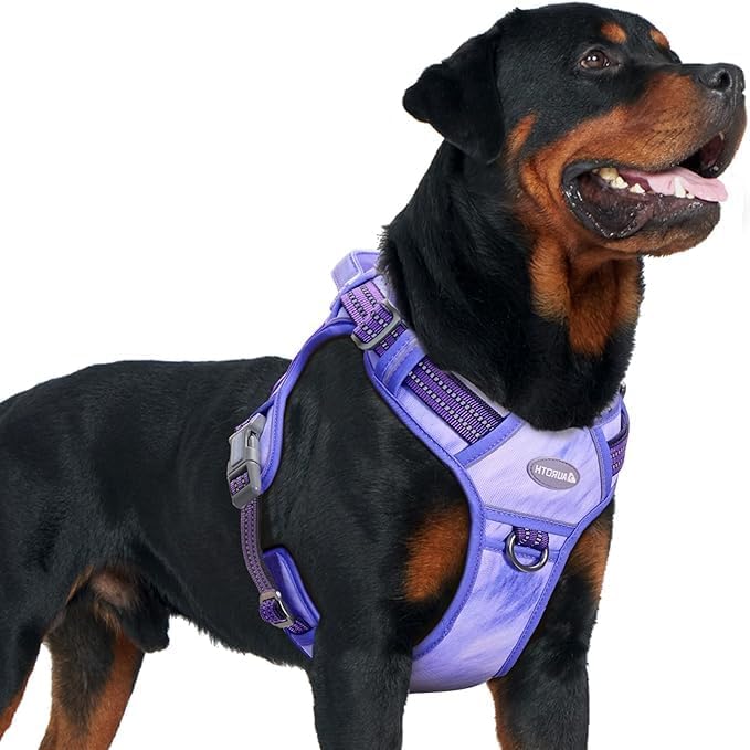 Auroth Tactical Dog Harness Adjustable Metal Buckles Dog Vest with Handle, No Pulling Front Leash Clip - Veri Peri