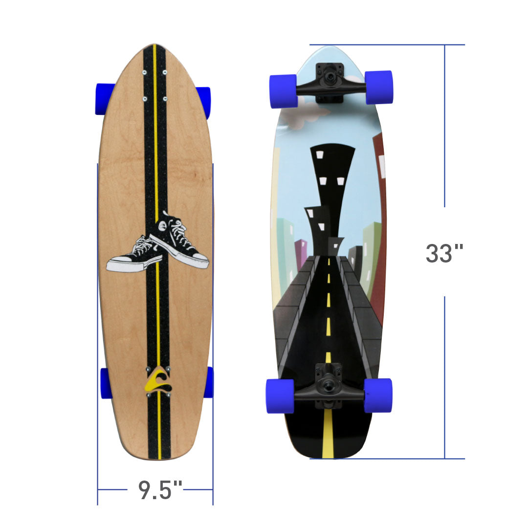 Empire Cruiser Skateboard w/ Surfskate Trucks