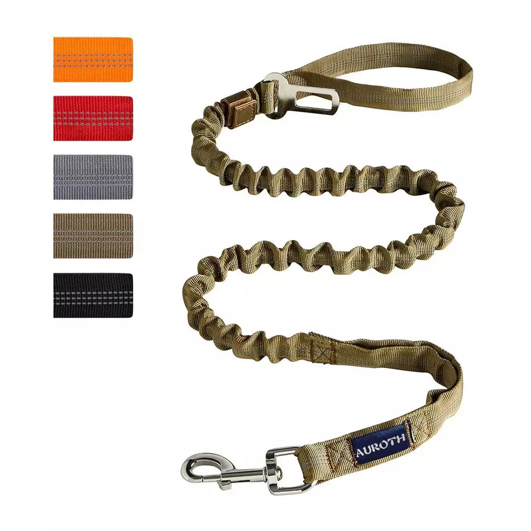 Auroth Dog Leash - Heavy Duty Bungee Tactical & Training Leash 4.5Ft - Black