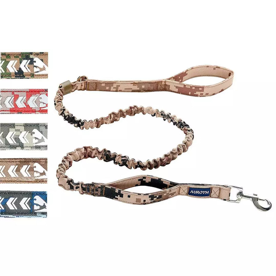 Auroth Dog Leash - Heavy Duty Bungee Tactical & Training Leash 6Ft - Blue Camo