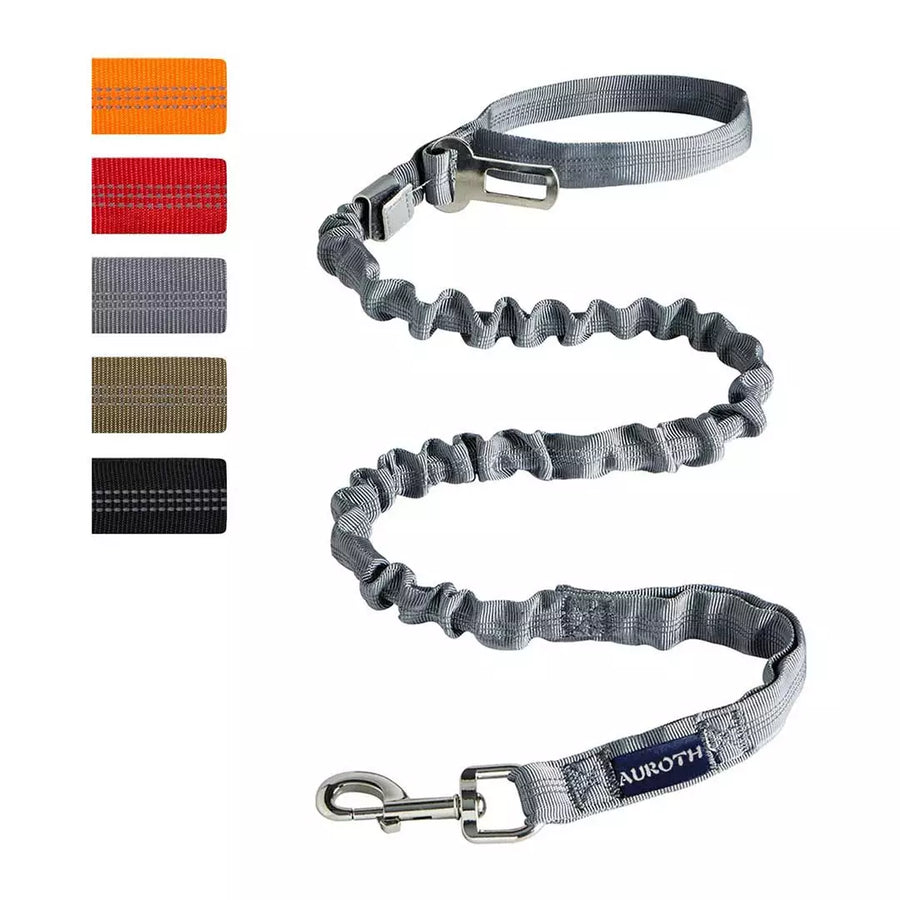 Auroth Dog Leash - Heavy Duty Bungee Tactical & Training Leash 4.5Ft - Red