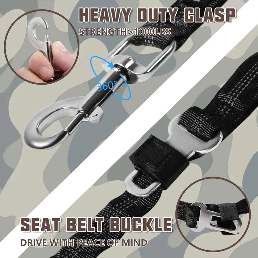 Auroth Dog Leash - Heavy Duty Bungee Tactical & Training Leash 6Ft - Black