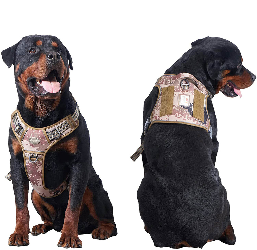 Desert Camo - military dog harness for large dog