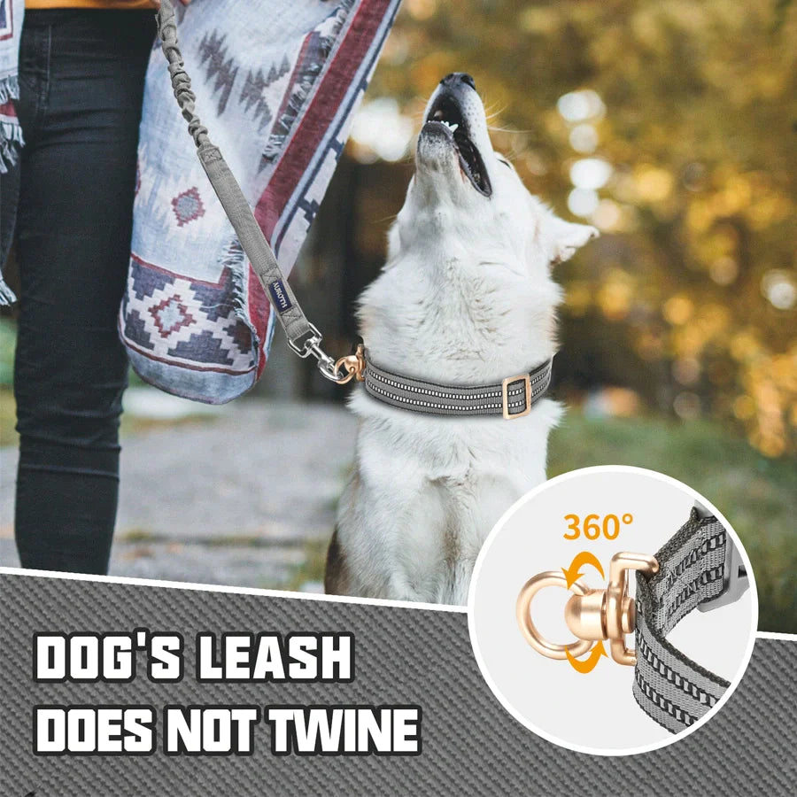 Auroth Pets No Pull Soft Nylon Adjustable Dog Collars for Medium & Large Dogs - Gray