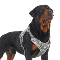 Auroth Tactical Dog Harness Adjustable Metal Buckles Dog Vest with Handle, No Pulling Front Leash Clip - Gray Camo