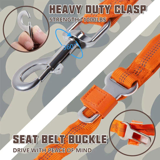 Auroth Dog Leash - Heavy Duty Bungee Tactical & Training Leash 4.5Ft - Orange