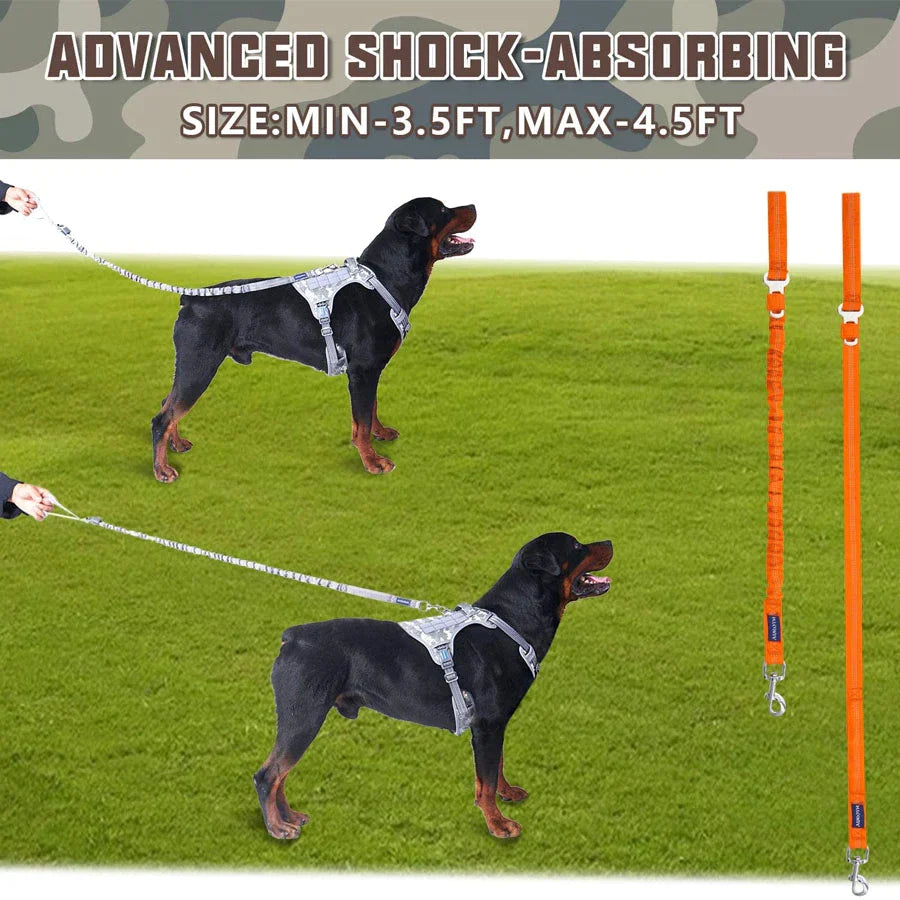 Auroth Dog Leash - Heavy Duty Bungee Tactical & Training Leash 4.5Ft - Orange