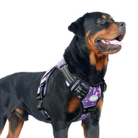 Auroth Tactical Dog Harness Adjustable Metal Buckles Dog Vest with Handle, No Pulling Front Leash Clip - Gray