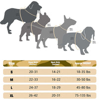 size guide for dog harness